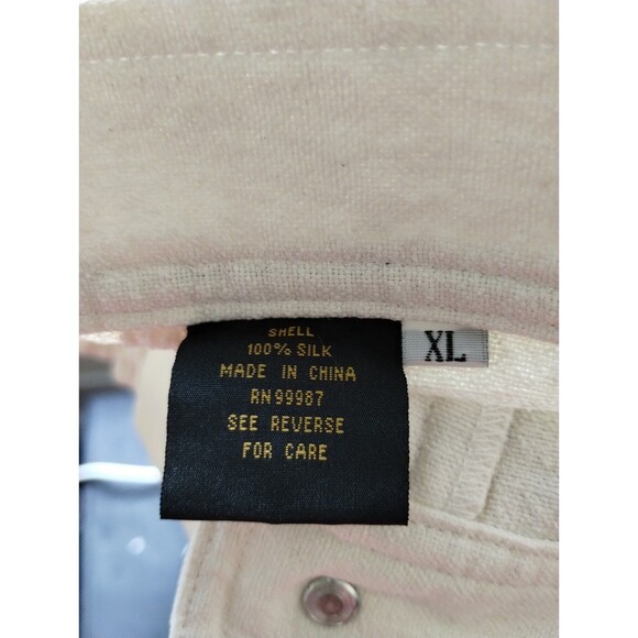 Bala Bala Pants Women's XL Silk Mirror Stud Zip Pockets Winter White Luxury VTG - Picture 8 of 12